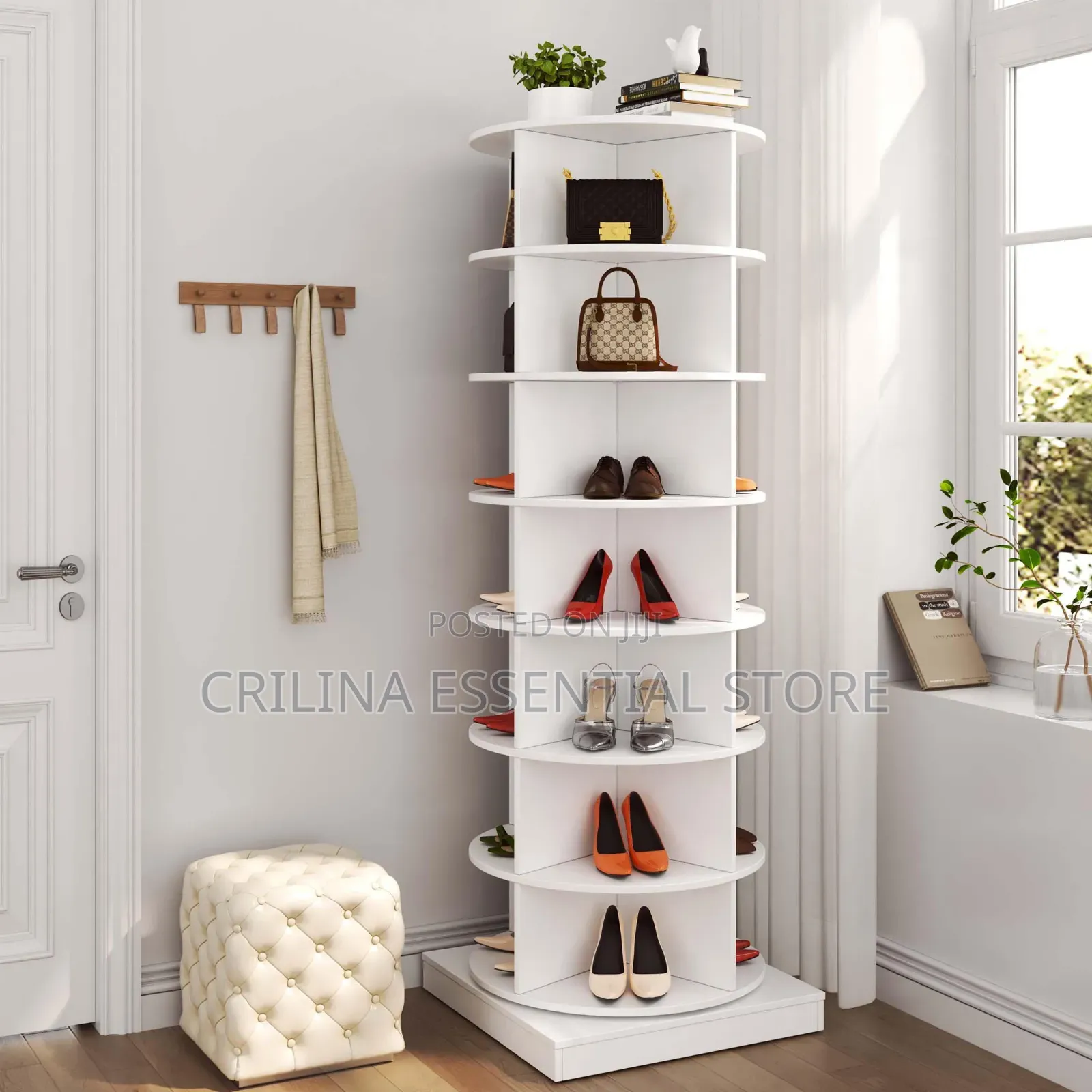 360 Rotating Modern Tall Shoe Rack 7 Layer. (Plus Free Delivery)