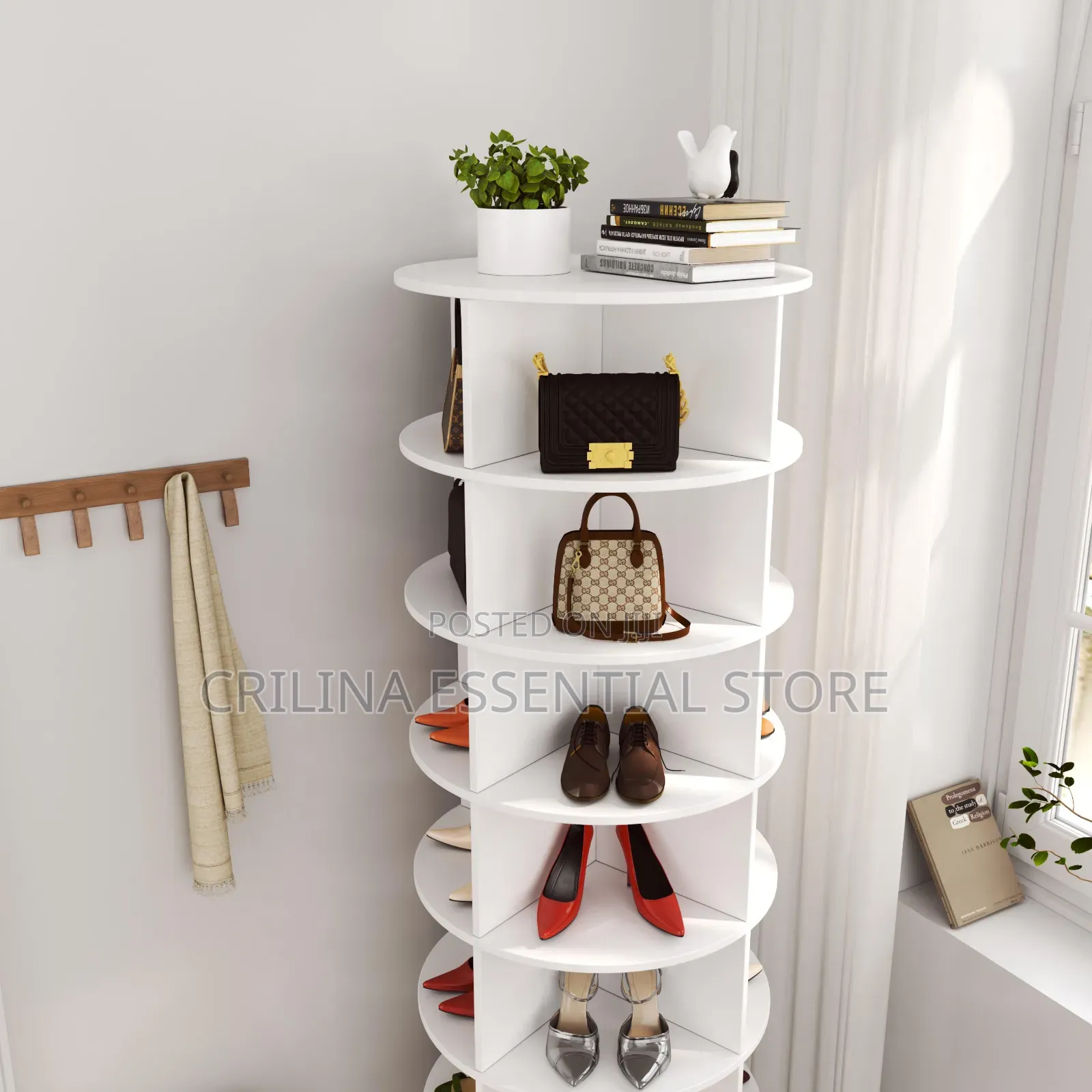 360 Rotating Modern Tall Shoe Rack 7 Layer. (Plus Free Delivery)