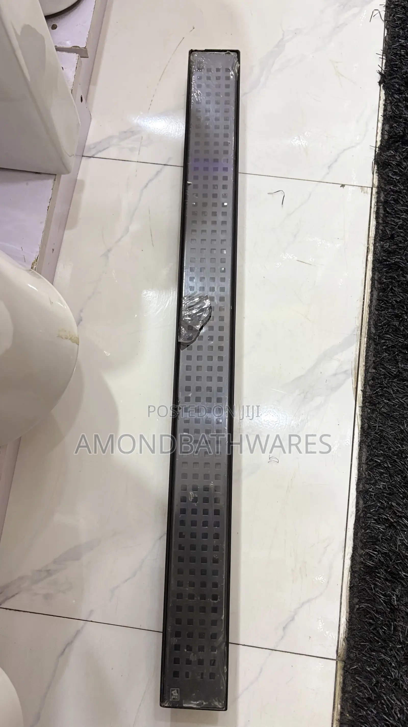 80cm Matt Black Floor Drain
