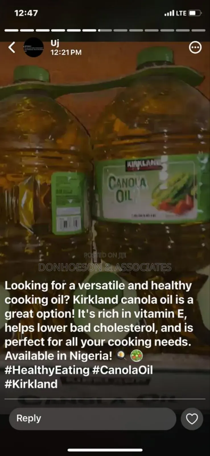 Canola Oil Pack