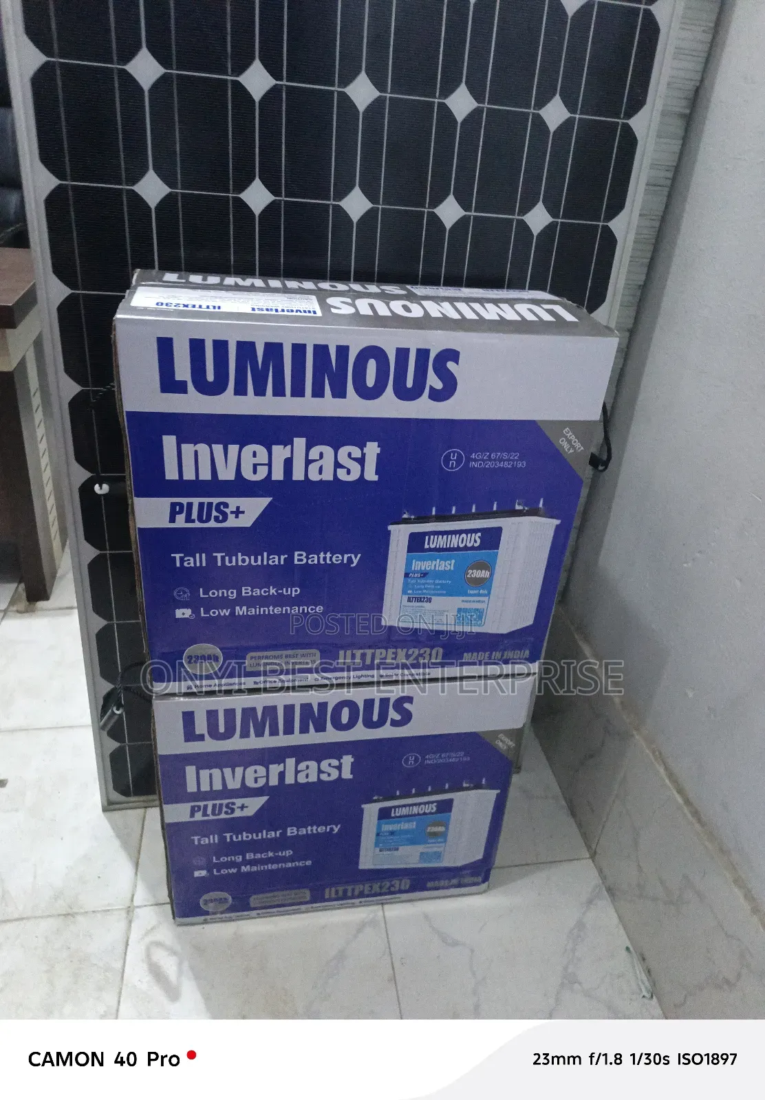 Luminous Inverlast Plus Tubular Solar Battery 12v /230ah
