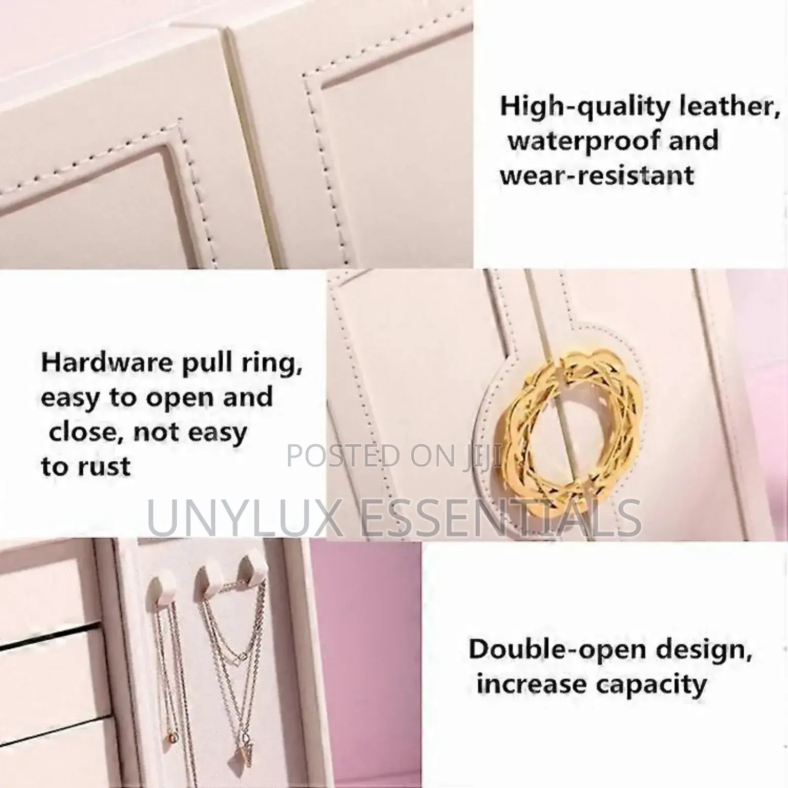 Multi-Layer Large-Capacity Leather Jewelry Storage Box