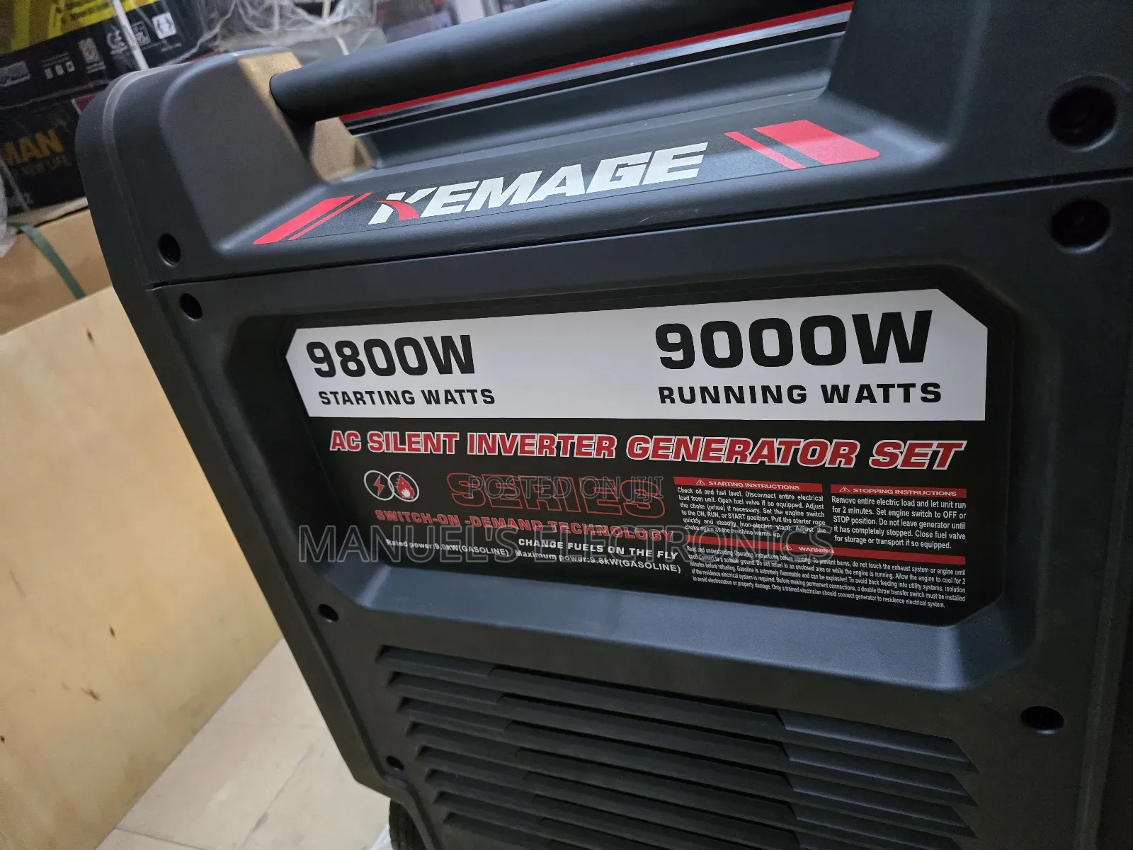 (10kva)Kemage Remote Control Inverter Soundproof Petrol Gen Low Fuel