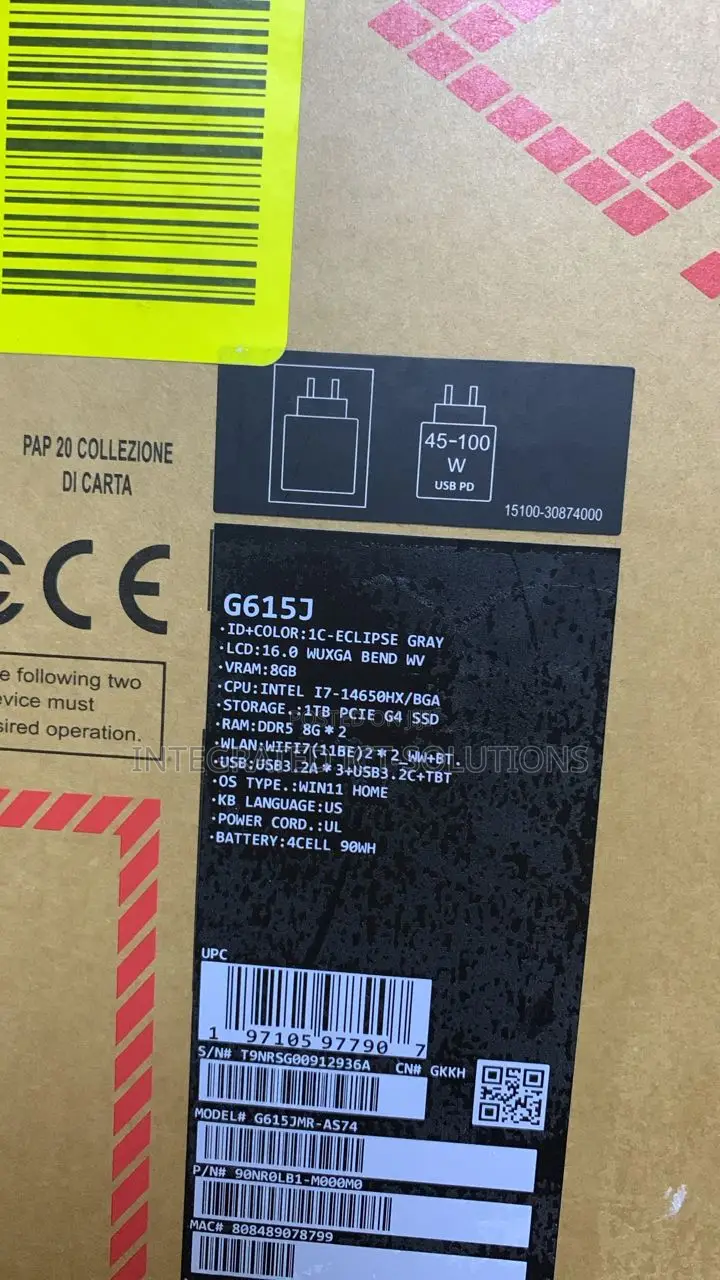 New Laptop Asus 16GB Intel Core I7 SSD 1T