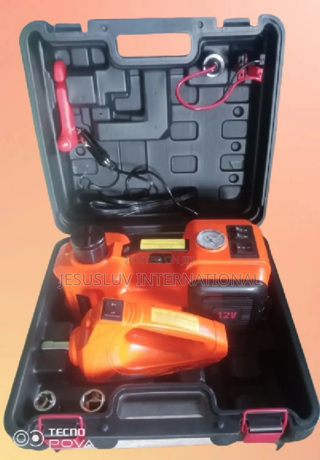 3 In1 Big 5-Ton Auto Electric Hydraulic Jack, Pump Impact Wrench 12v