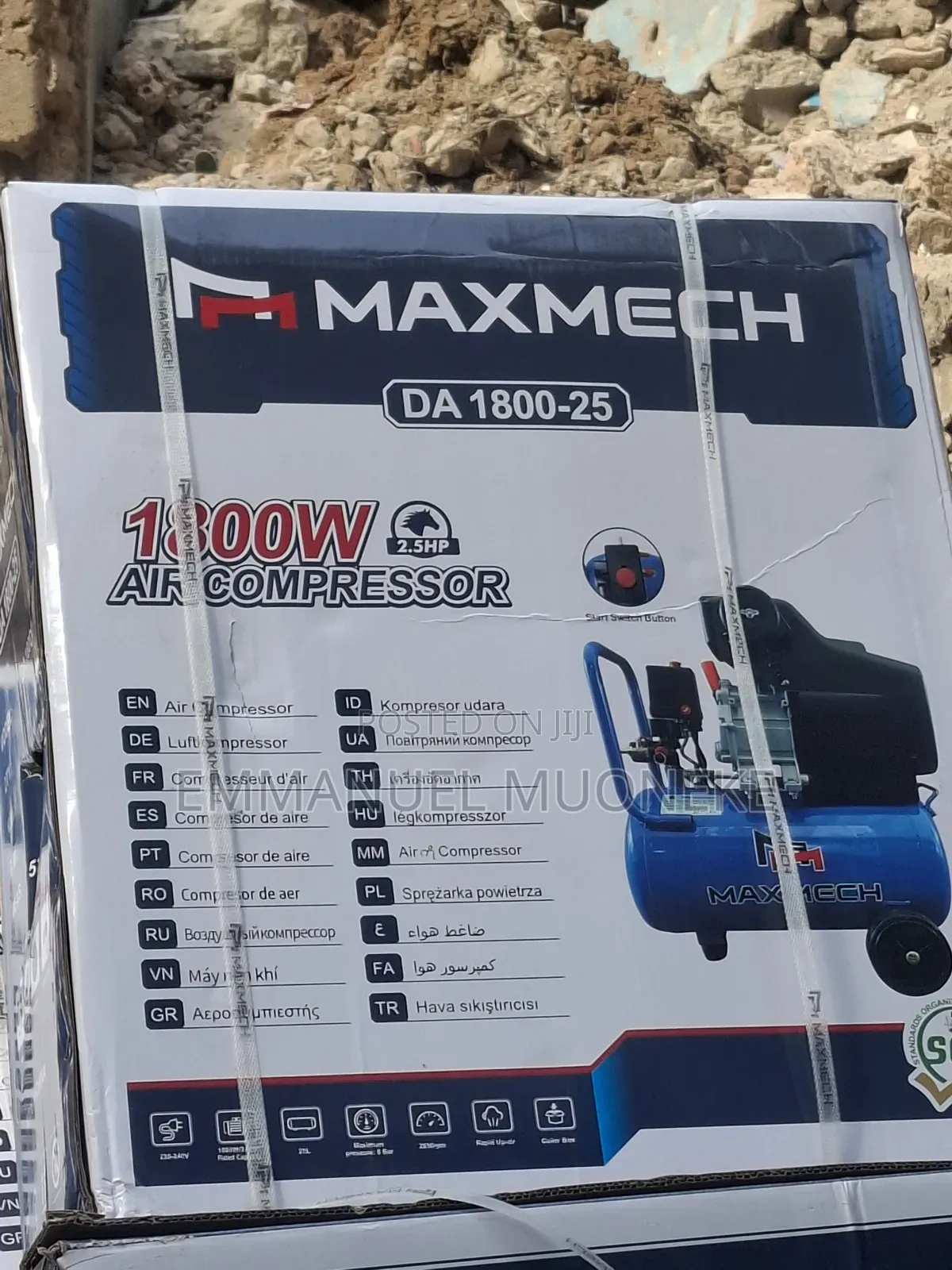 Axmech 1800w (2.5hp) Air Compressor – 25 Liters – Da 1800-25