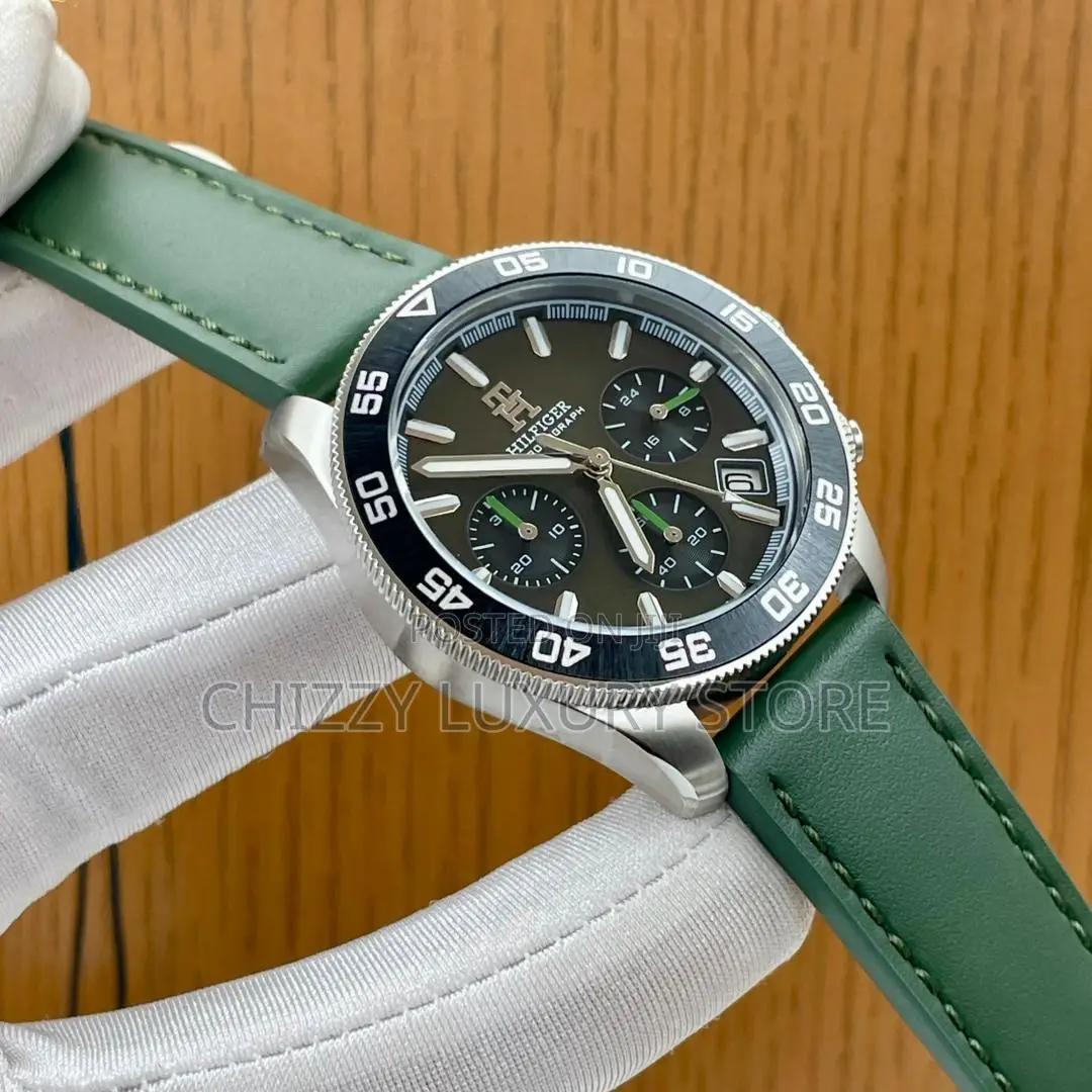 Tommy Hilfiger Quality Luxury Men Genuine Leather Wristwatch