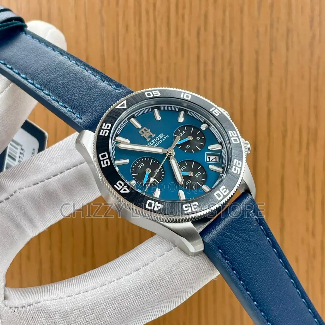Tommy Hilfiger Quality Luxury Men Genuine Leather Wristwatch