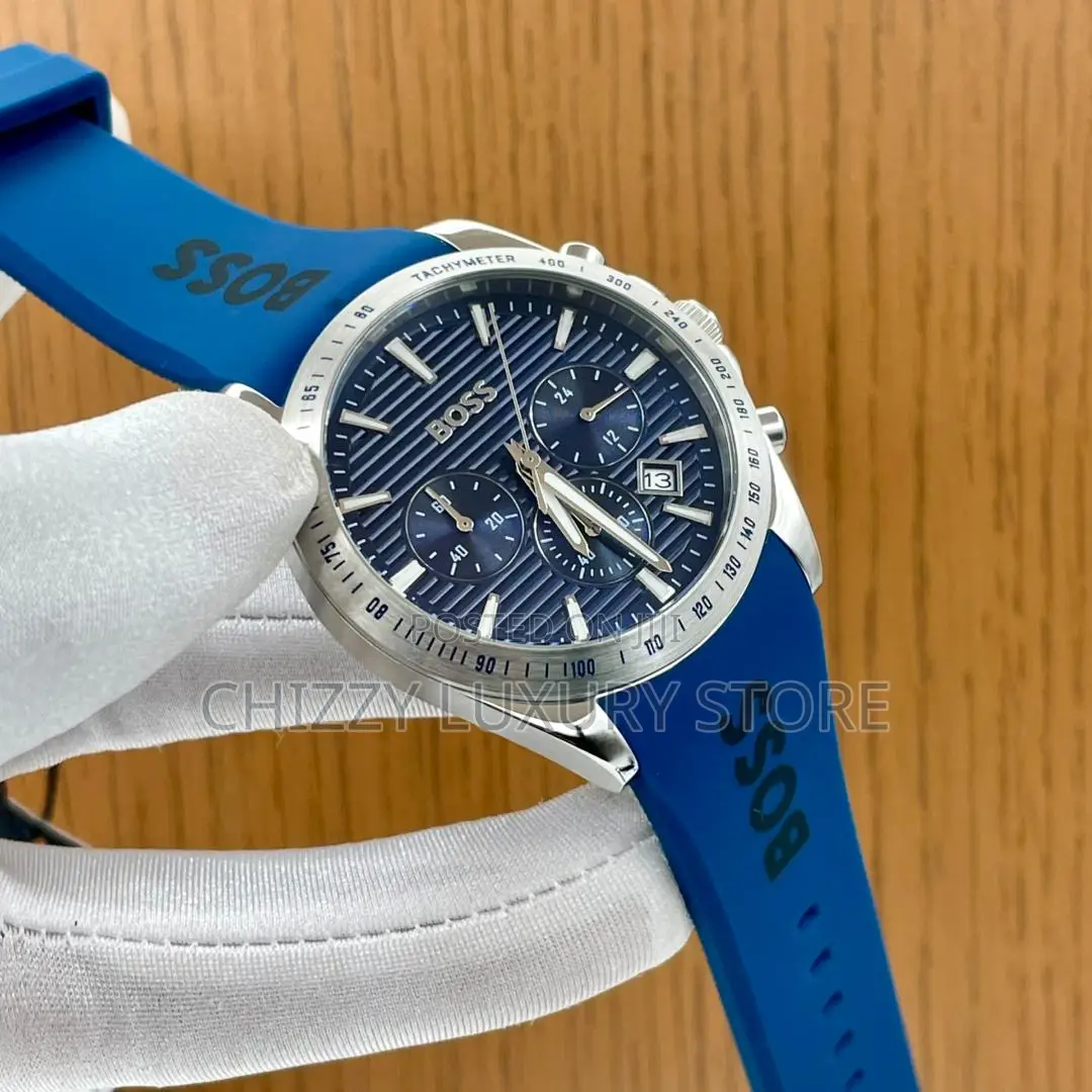 Hugo Boss Quality Luxury Men Rubber Strap Wristwatch