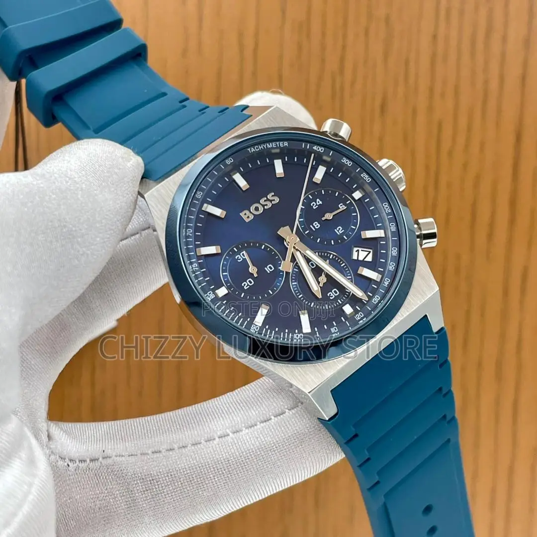 Hugo Boss Quality Luxury Men Rubber Strap Wristwatch