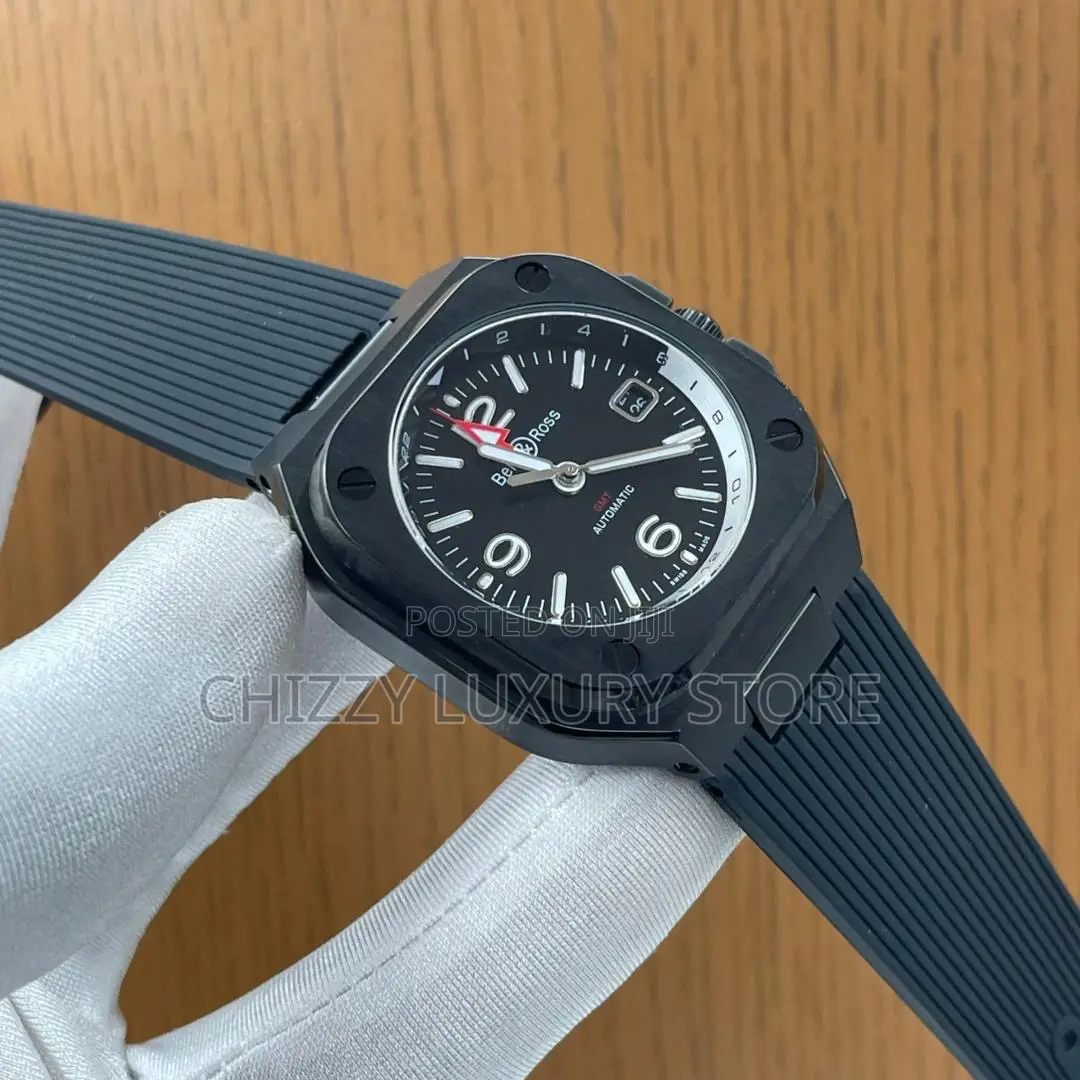Bell Ross Quality Luxury Men Rubber Strap Wristwatch