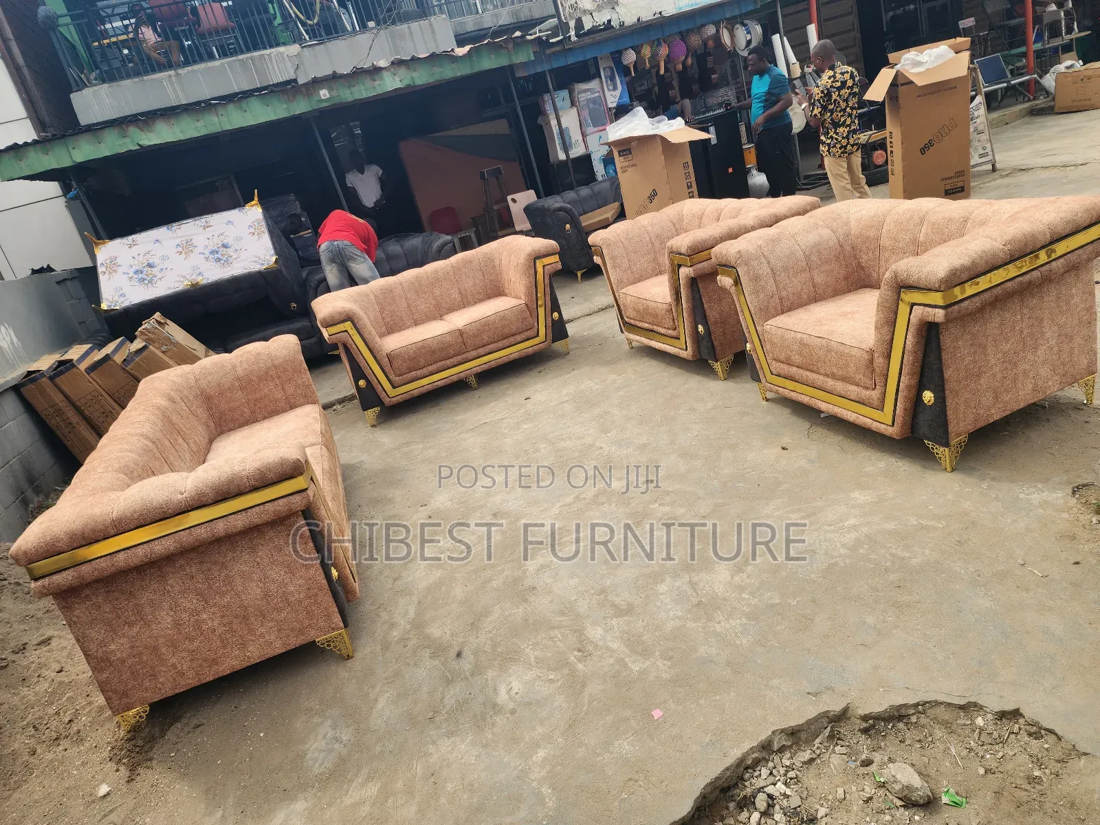 7 Seaters Upholstery Padded Sofa Couch.