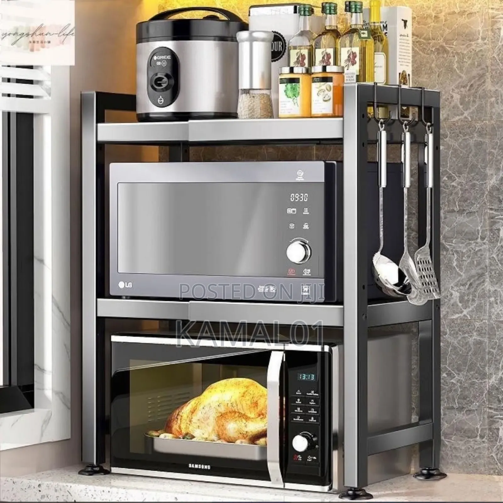 3-Tier Kitchen Extendable Microwave Oven Stand