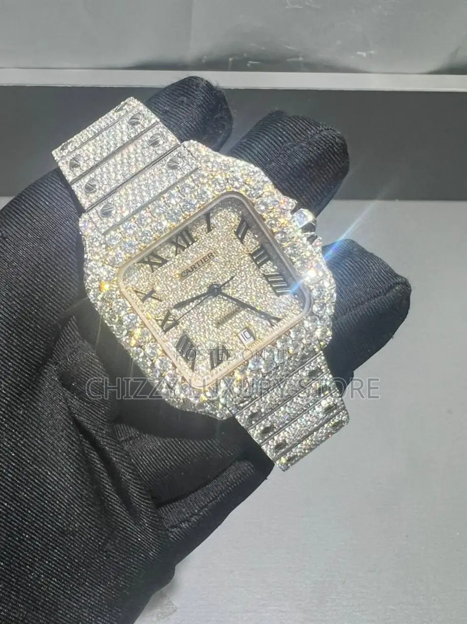 Cartier Santos Quality Luxury Men Bussdown Wristwatch