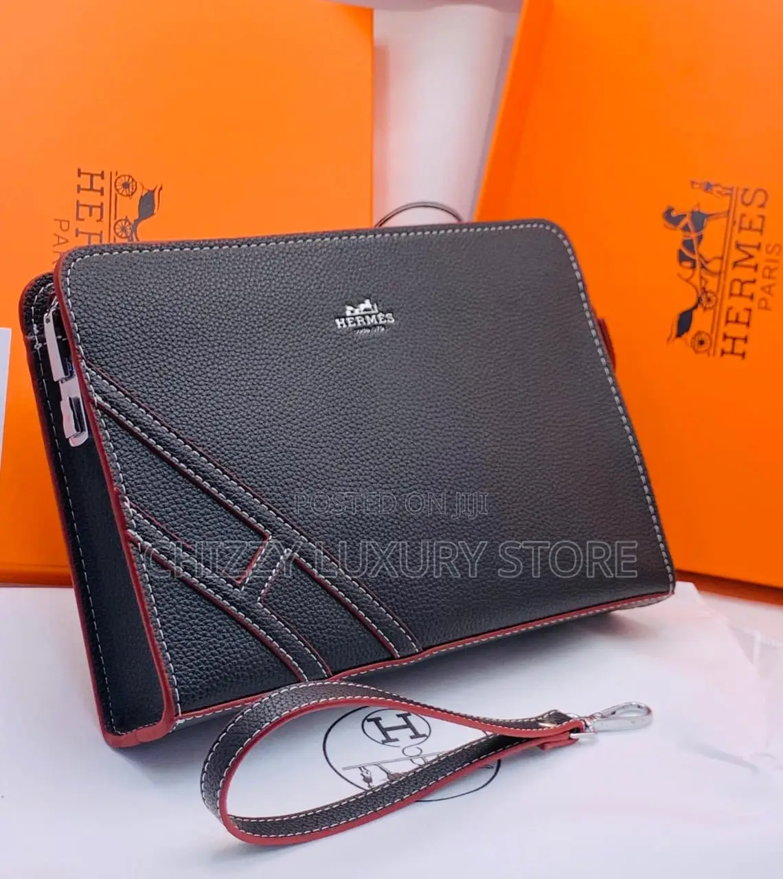 Hermes Quality Luxury Men Genuine Leather Purse