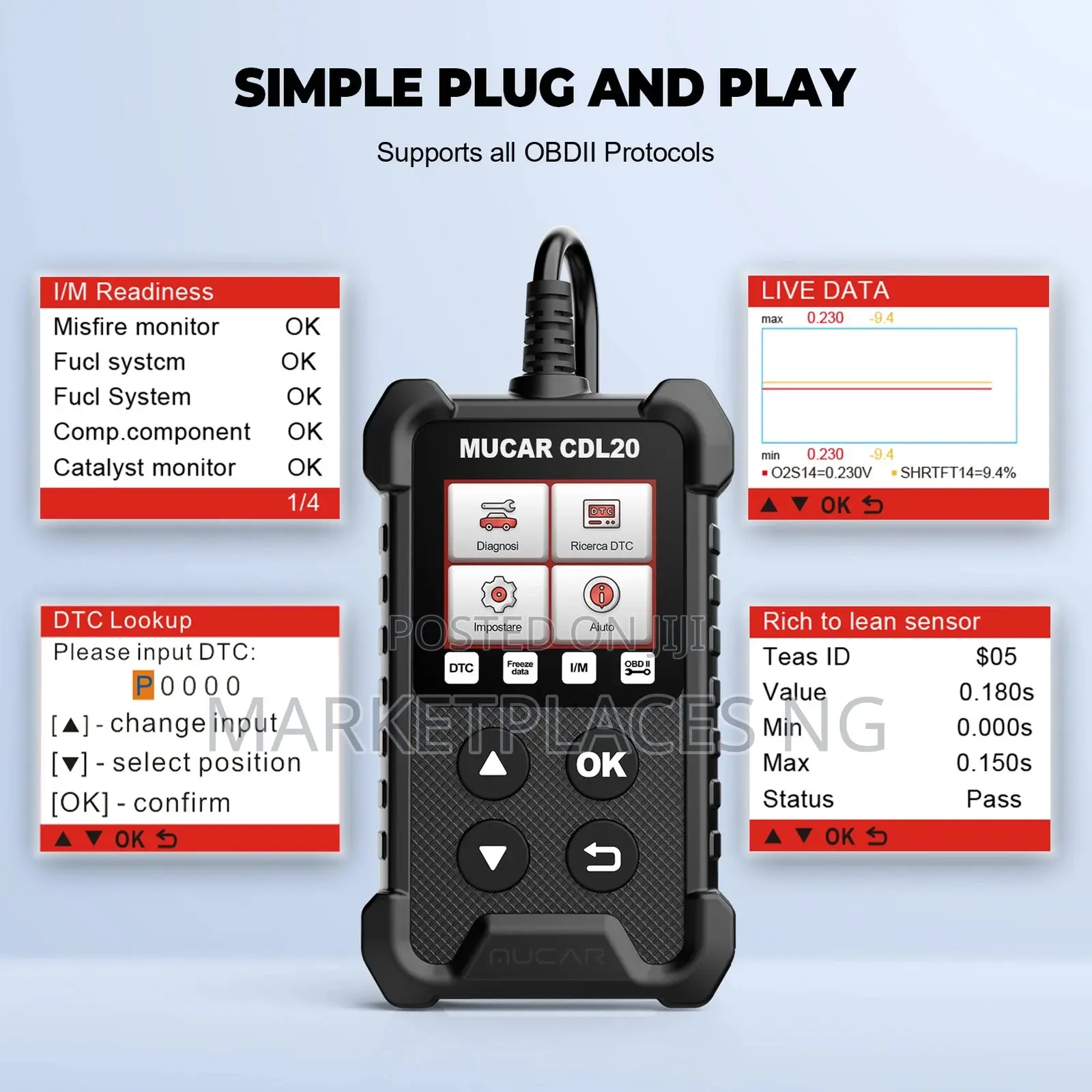 2025 Mucar Cdl20 Obd2 Car Diagnostic Scanner|Read Clear Engine Codes