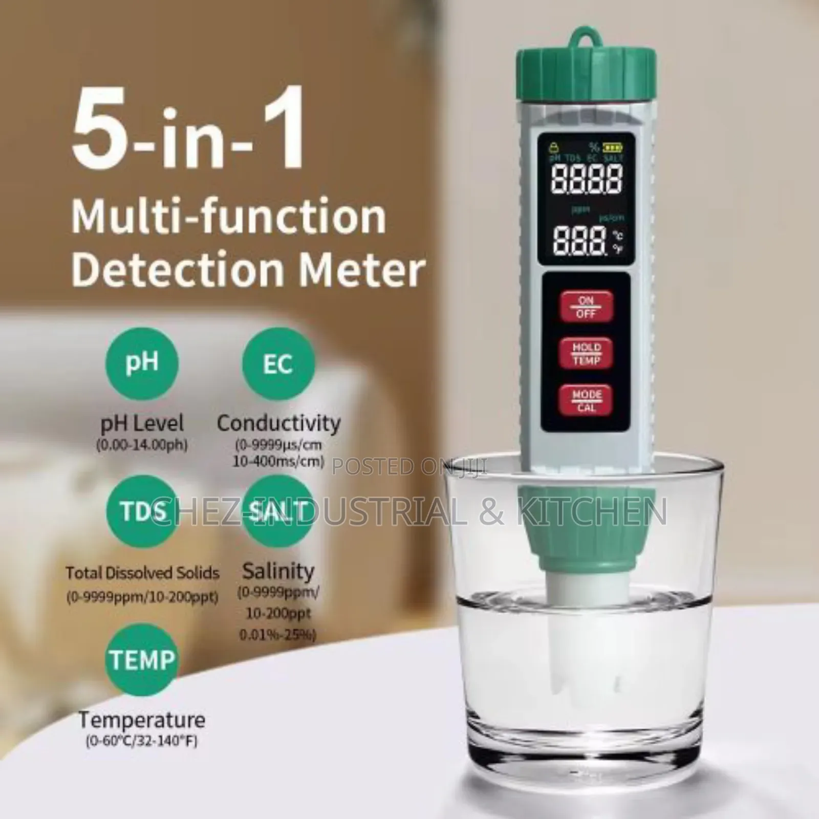 Digital Multifunction 5in 1 Ph/TDS/Ec/Orp/Temp Meter
