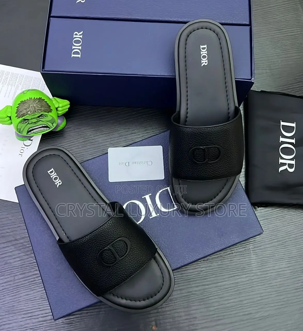 Dior Quality Luxury Men Genuine Leather Slippers