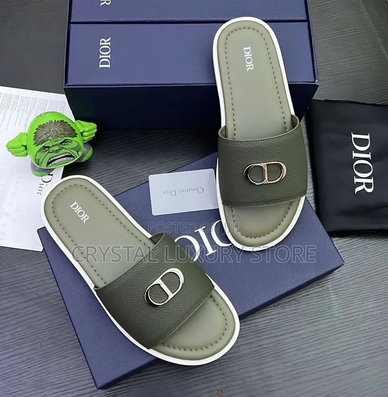 Dior Quality Luxury Men Genuine Leather Slippers