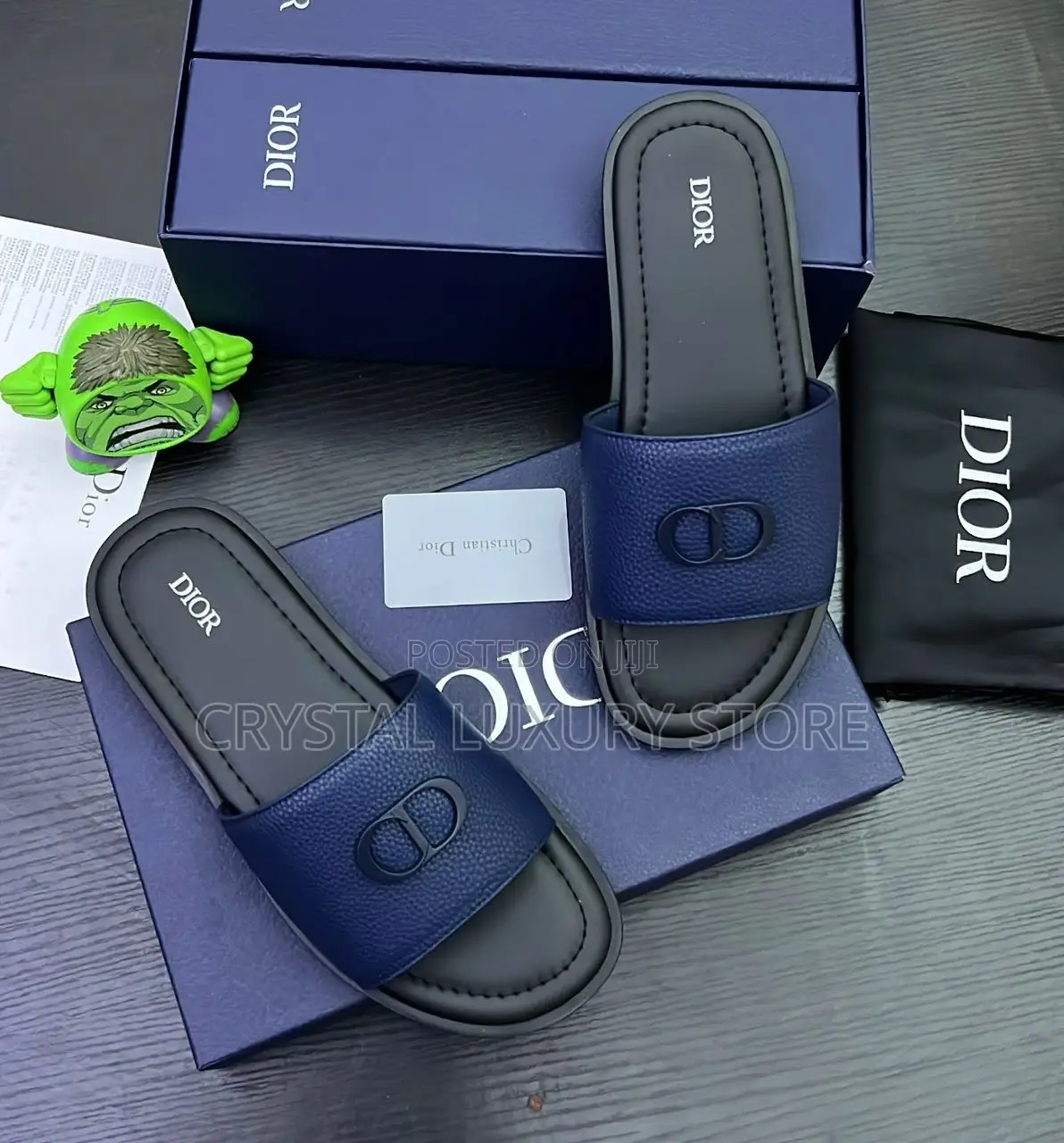 Dior Quality Luxury Men Genuine Leather Slippers