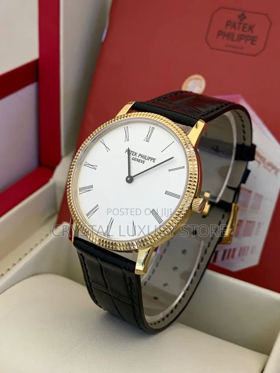 Patek Philippe Quality Luxury Men Genuine Leather Wristwatch