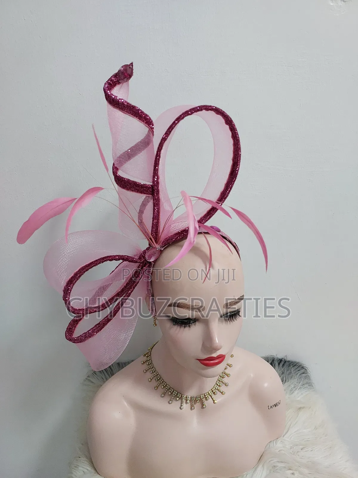 Baby Pink Crinoline Facinator