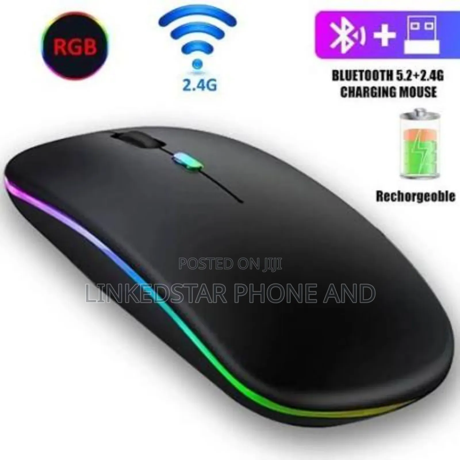 Rechargeable Wireless Mouse With Silent Button
