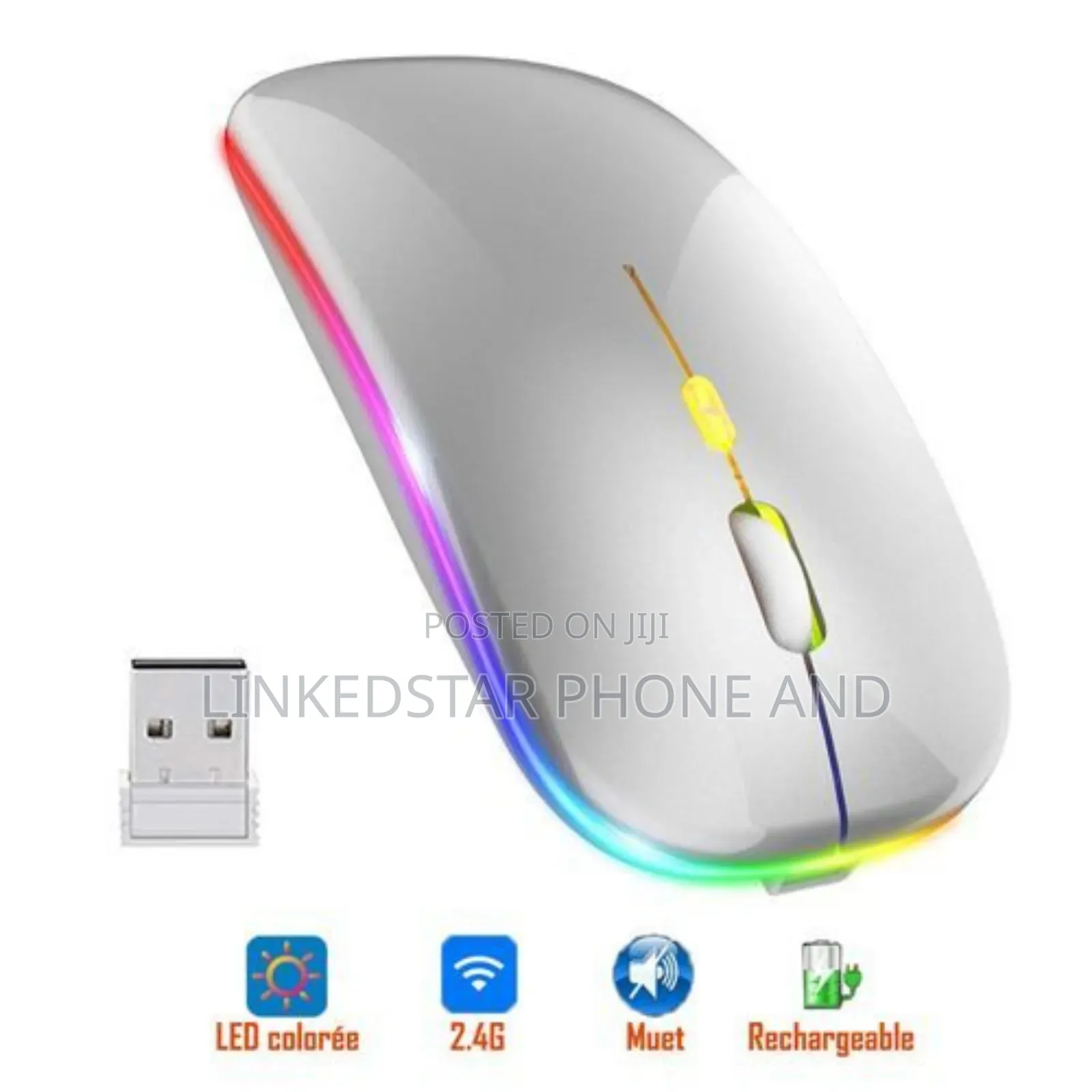 Rechargeable Wireless Mouse With Silent Button