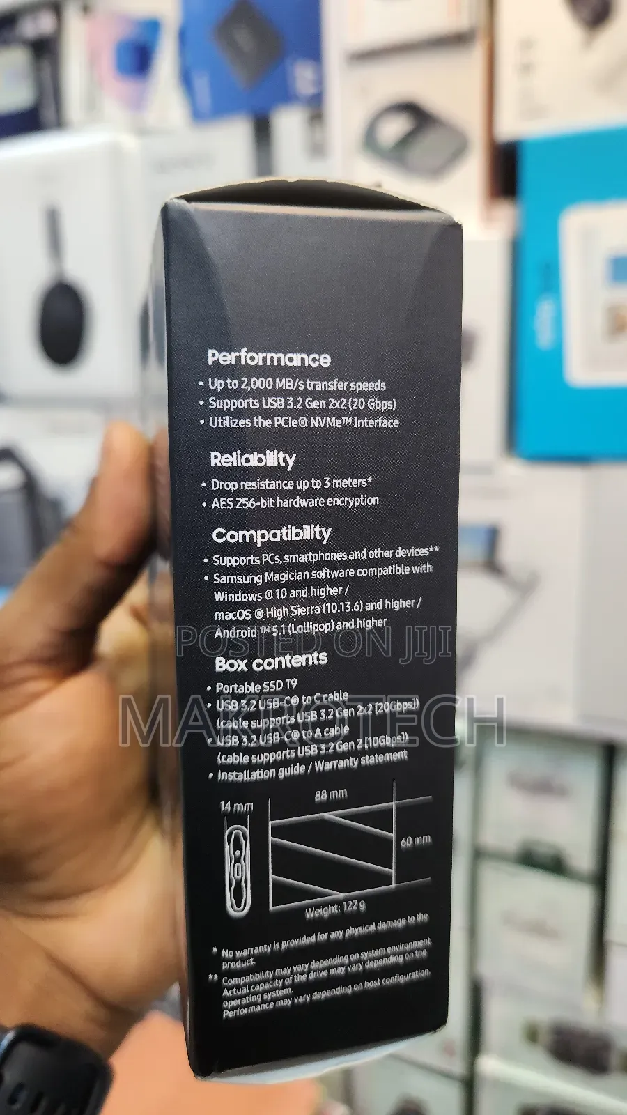 Samsung T9 Portable Ssd 4tb, Usb 3.2 Gen 2x2 Upto 2000mbps