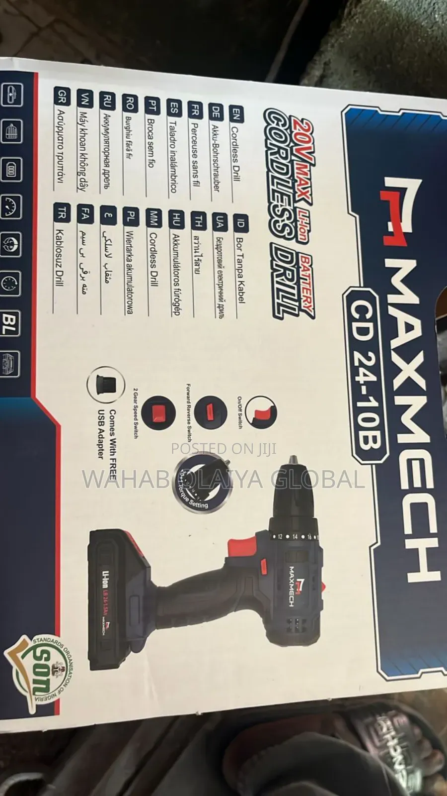 Maxmech 20v Cordless Drill Driver – Li-Ion Power Tool