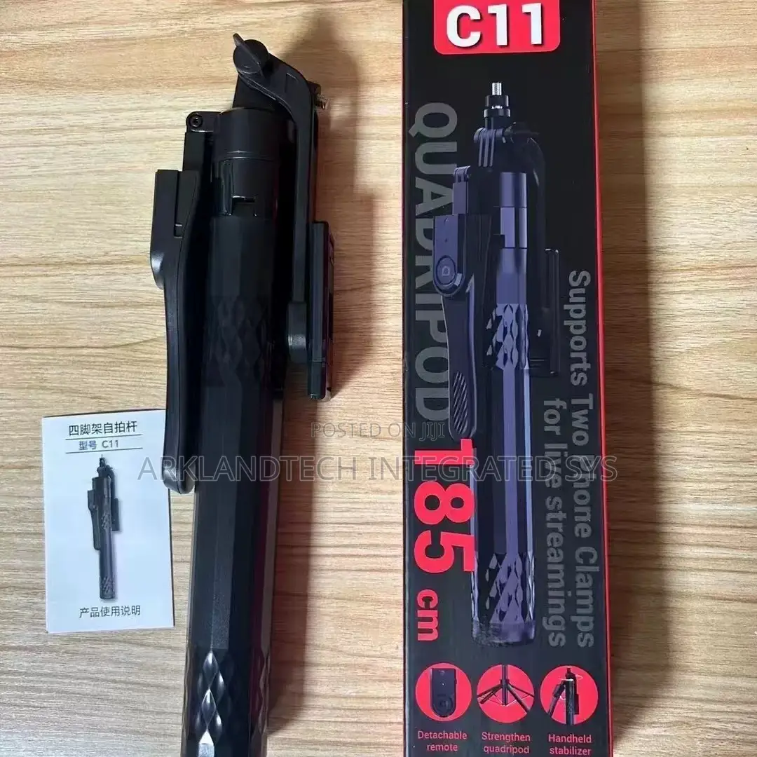 C11 Quadripod 185cm Supports Two Phones Clamps for Live Streaming 