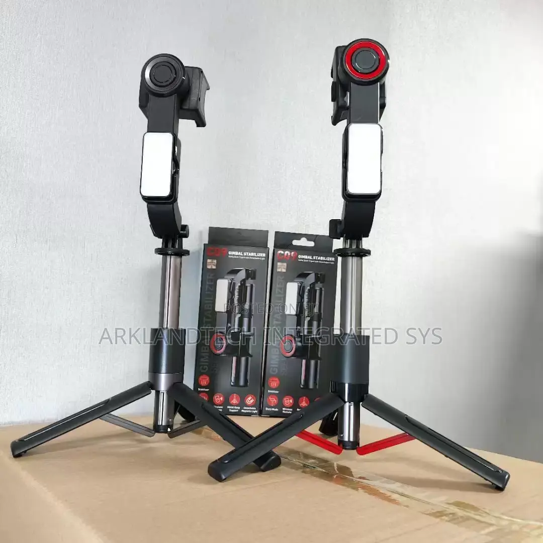 C09 Gimbal Stabilizer  Selfie Stick Tripod With Detachable Light 
