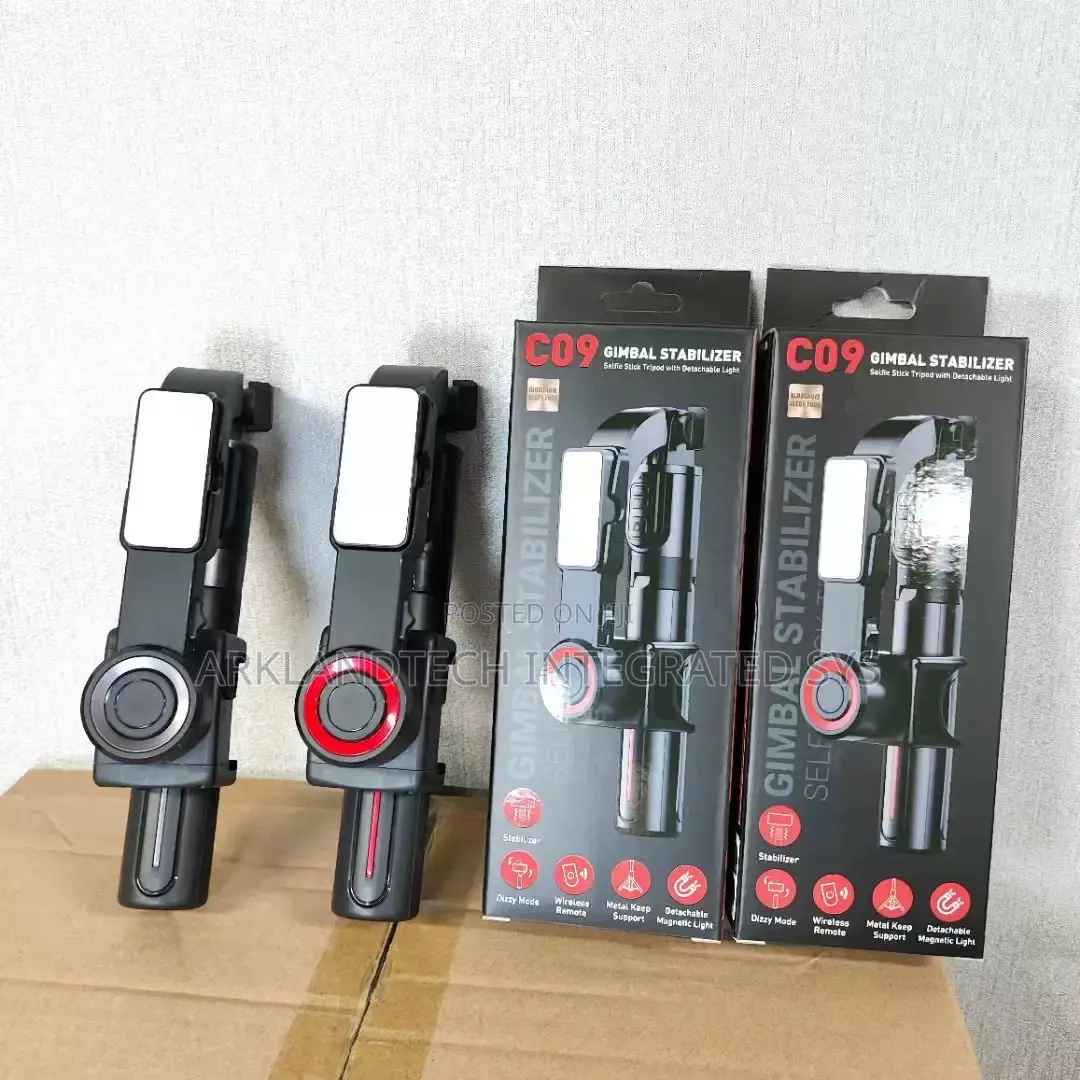 C09 Gimbal Stabilizer  Selfie Stick Tripod With Detachable Light 