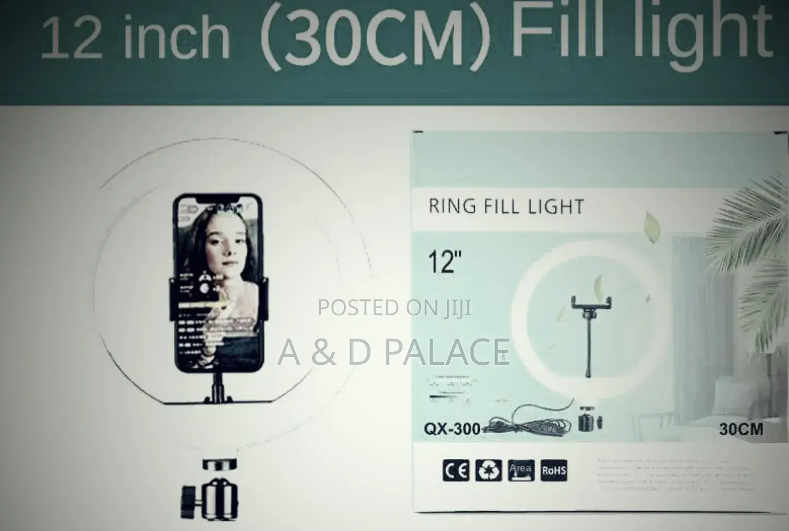 12 Iches Ringlights + Phone Holder 210cm Strong Adjustable Tripod