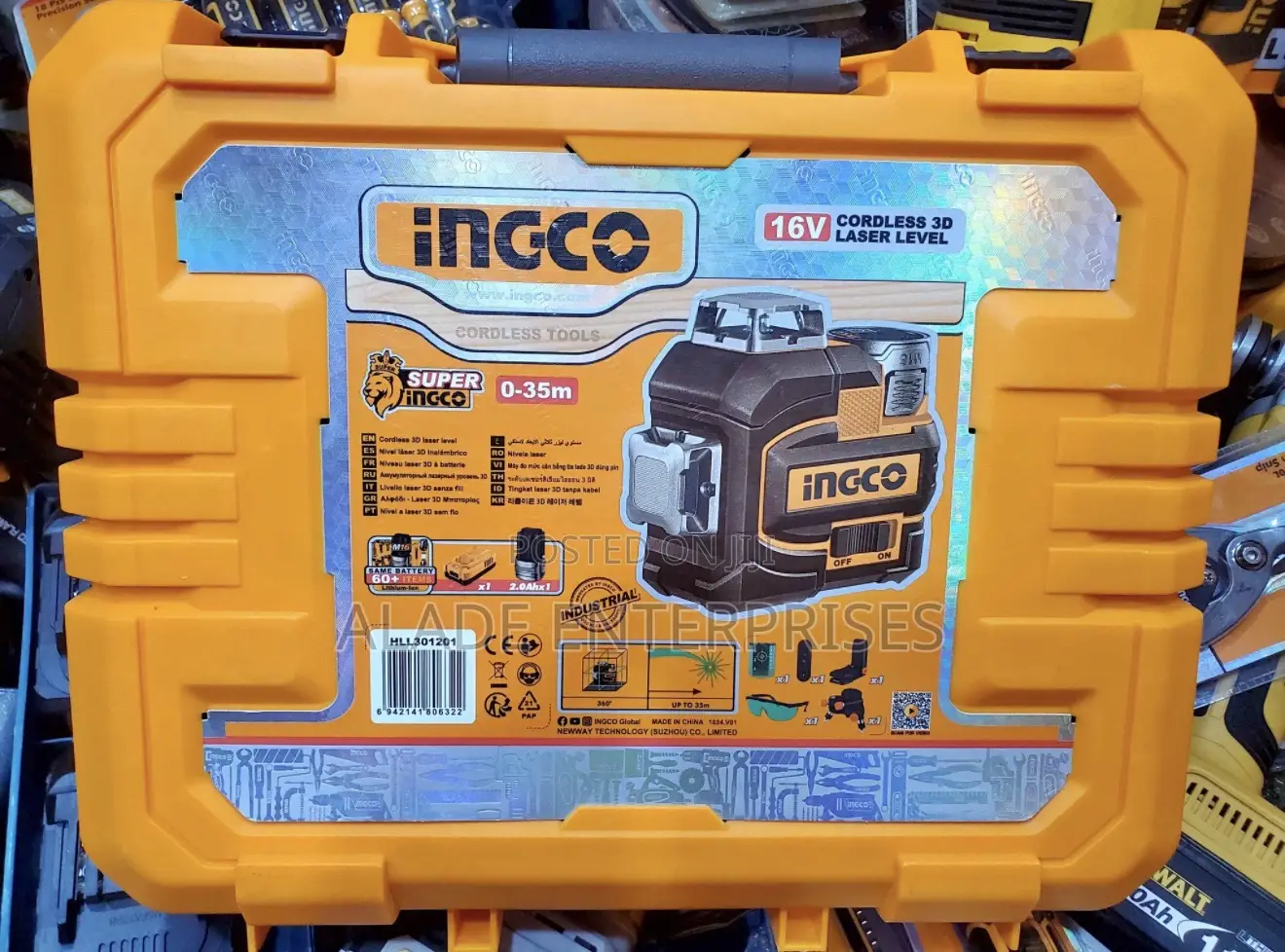 Ingco Cordless 16v Lithium-ion 3d Level Laser 16 Lines
