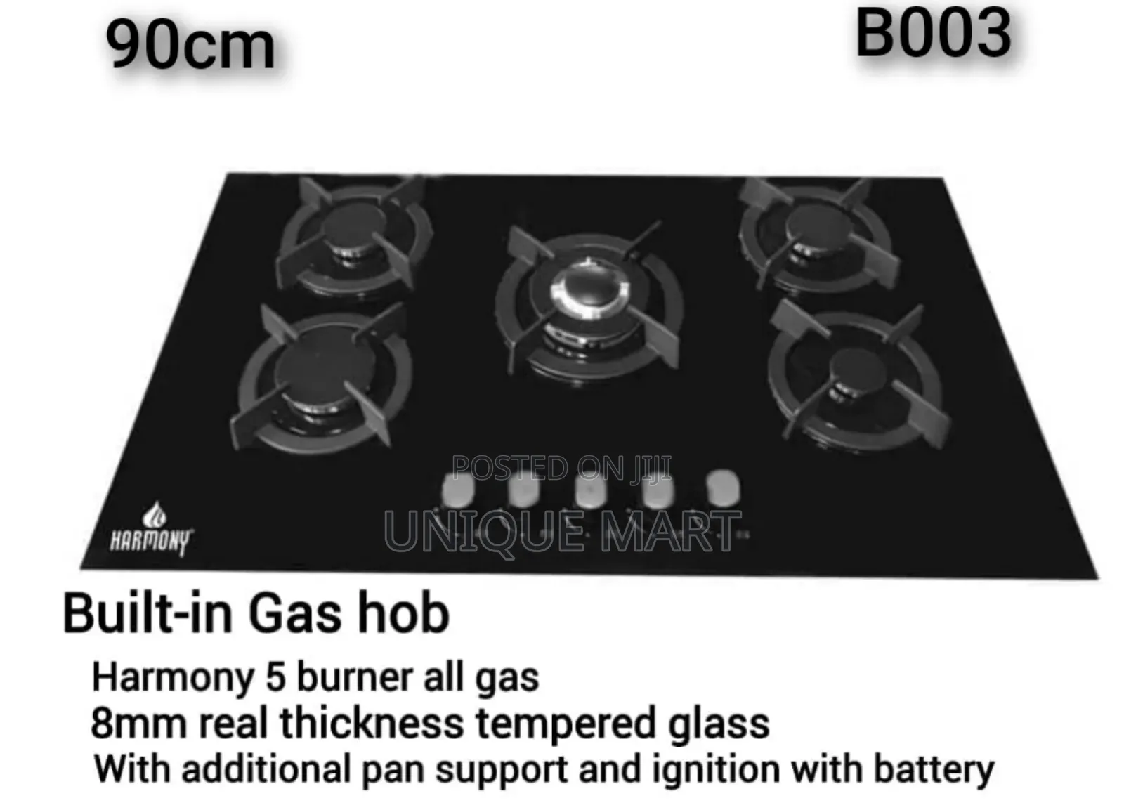 90cm 5 Gas Burner.Brand: Harmony