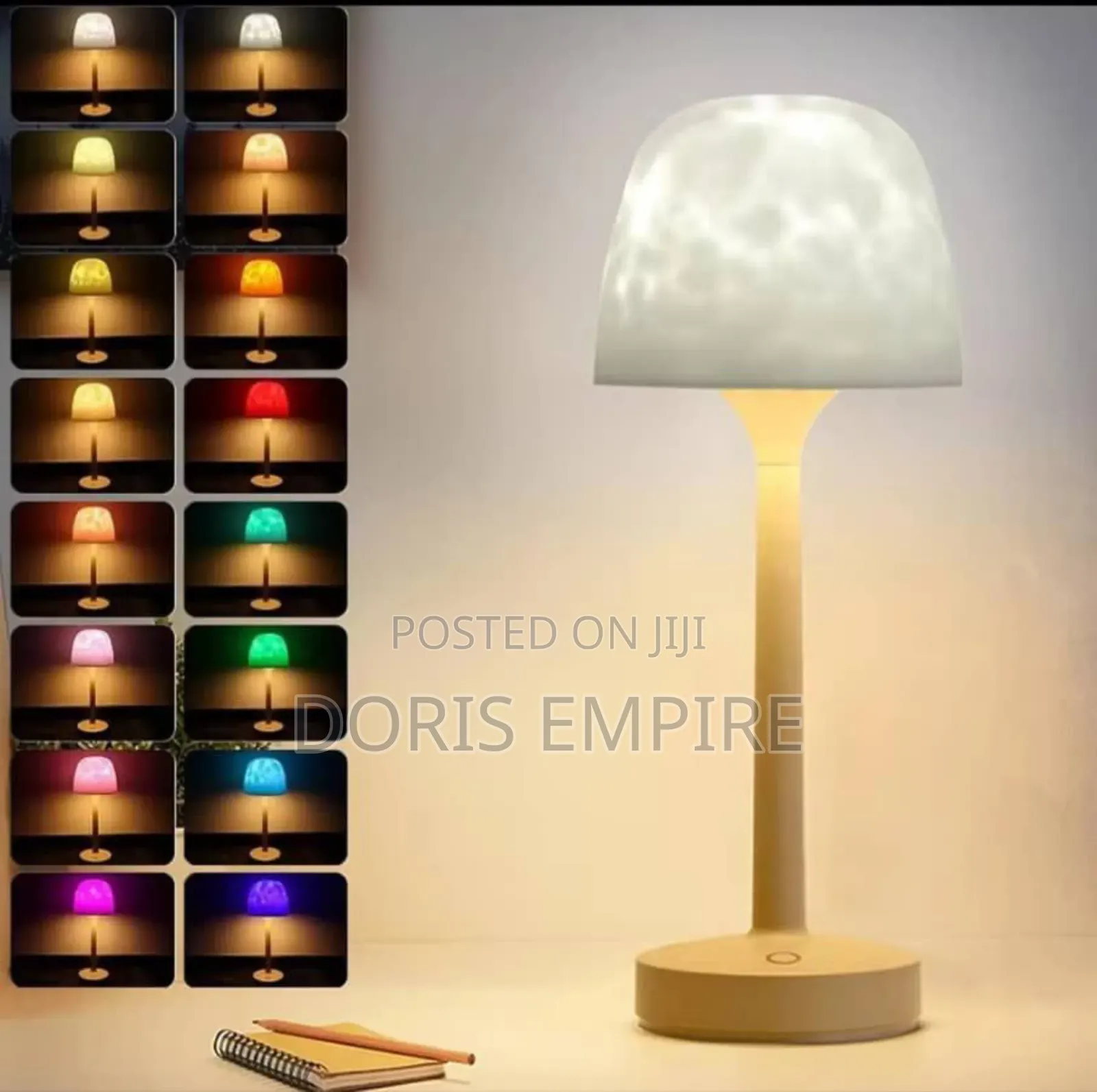 Rechargeable Bedside Ambient Water Ripple Bedside Lamp Remote.