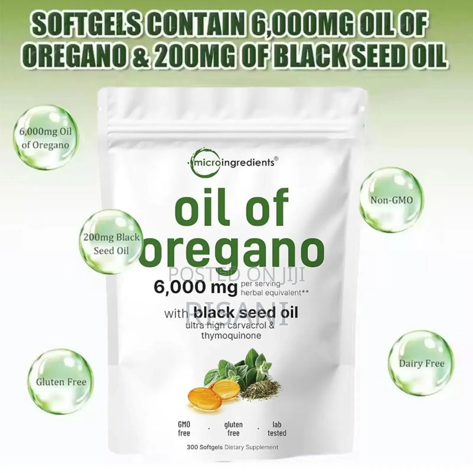Micro Ingredients Oil of Oregano With Black Seed Oil 300 Soft Gels
