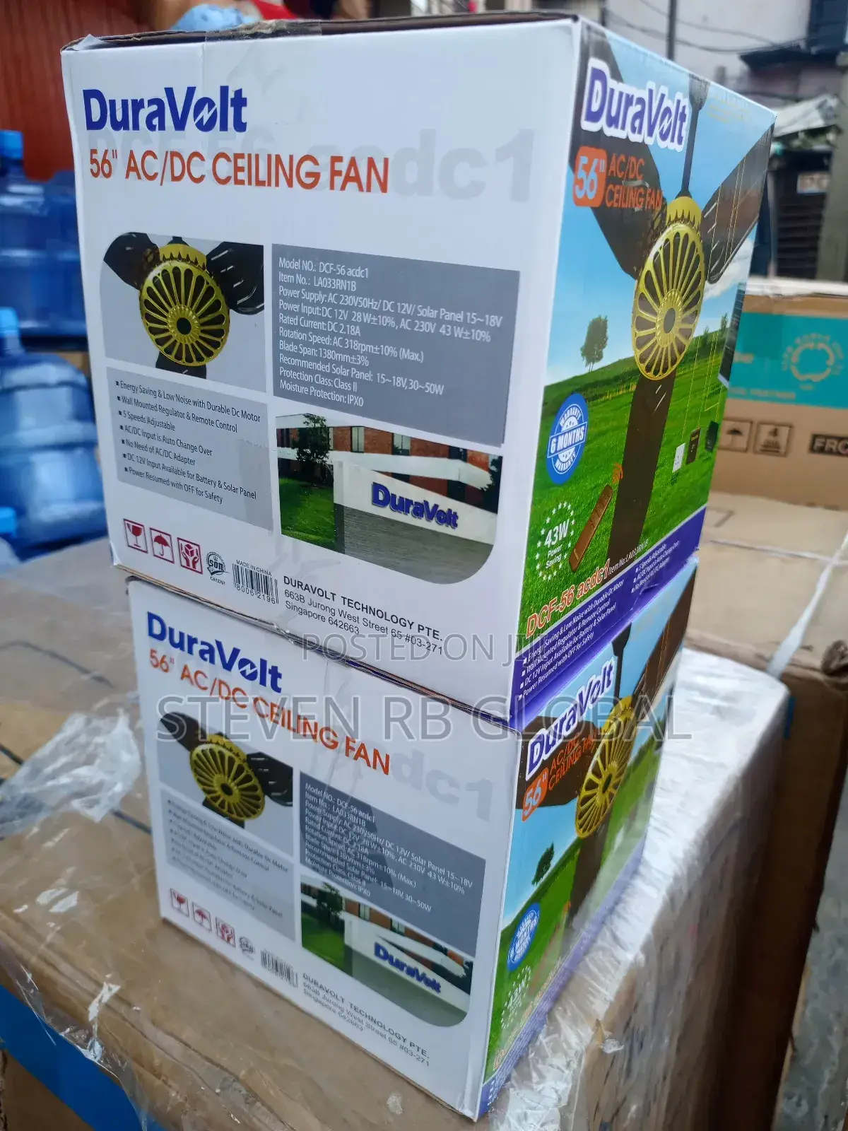 Duravolt 56′′ Ac/Dc Ceiling Fan With Remote | DCF-56acdc