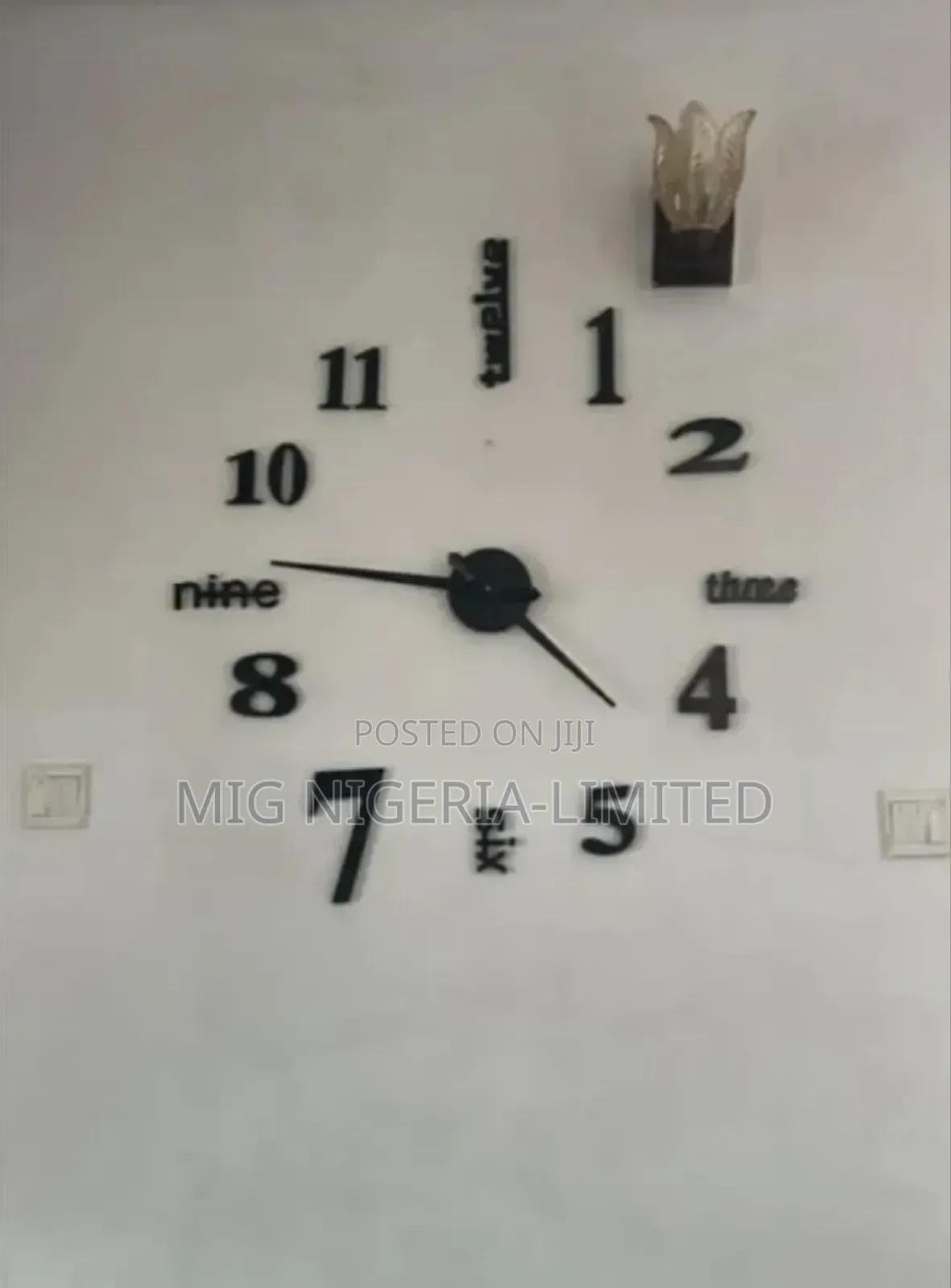3d Diy Large Designer Wall Stickers Clock Black Silver Gold
