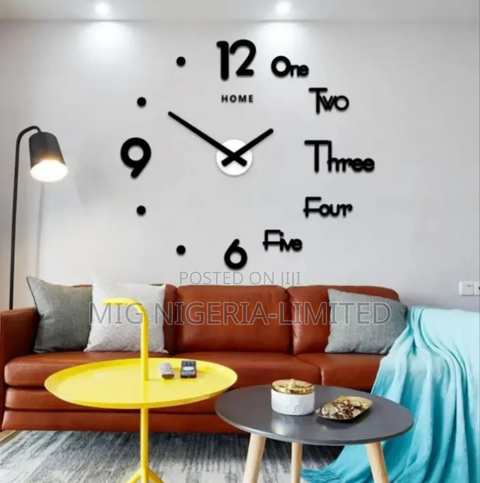 3d Diy Large Designer Wall Stickers Clock Black Silver Gold