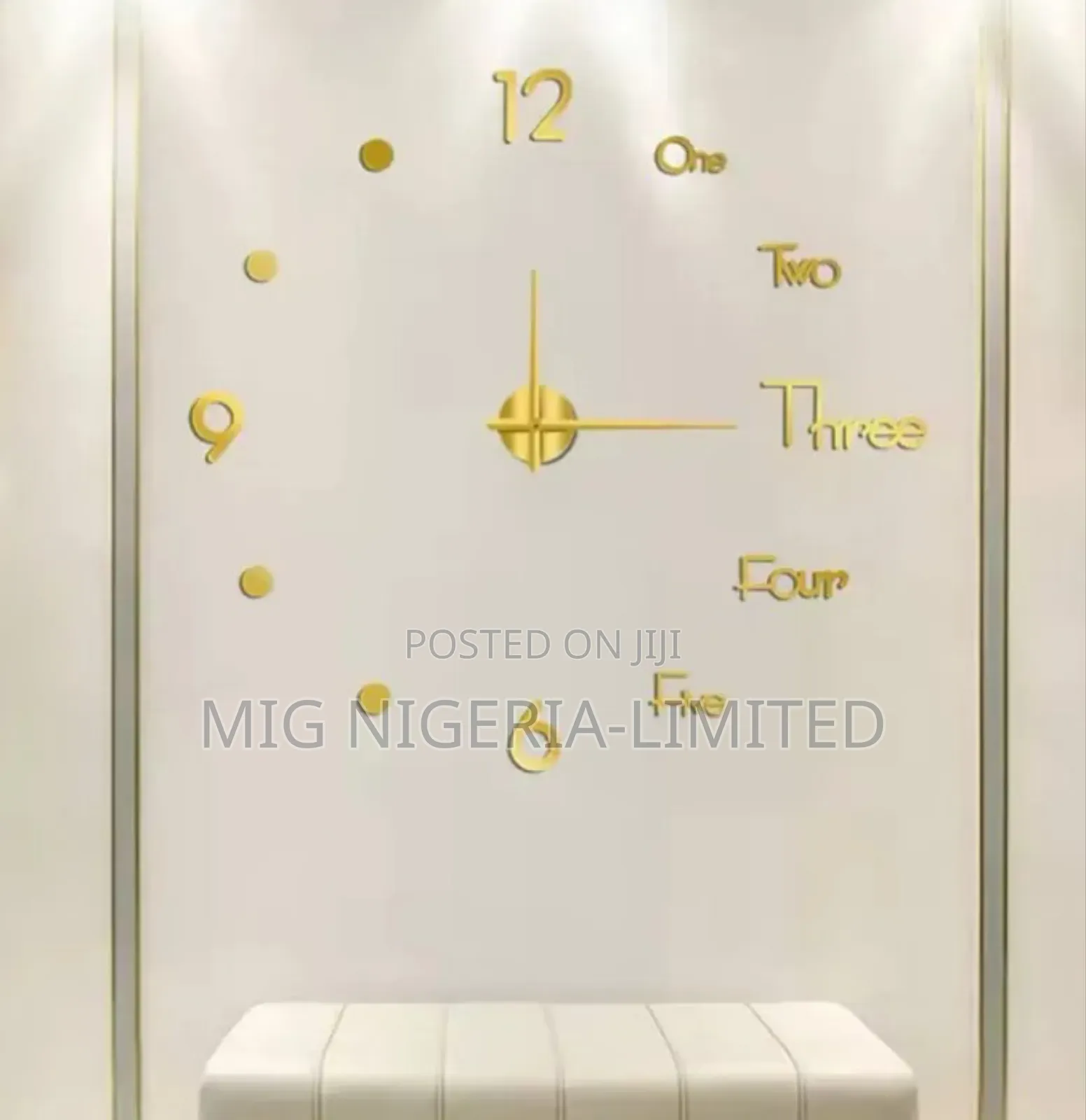 3d Diy Large Designer Wall Stickers Clock Black Silver Gold