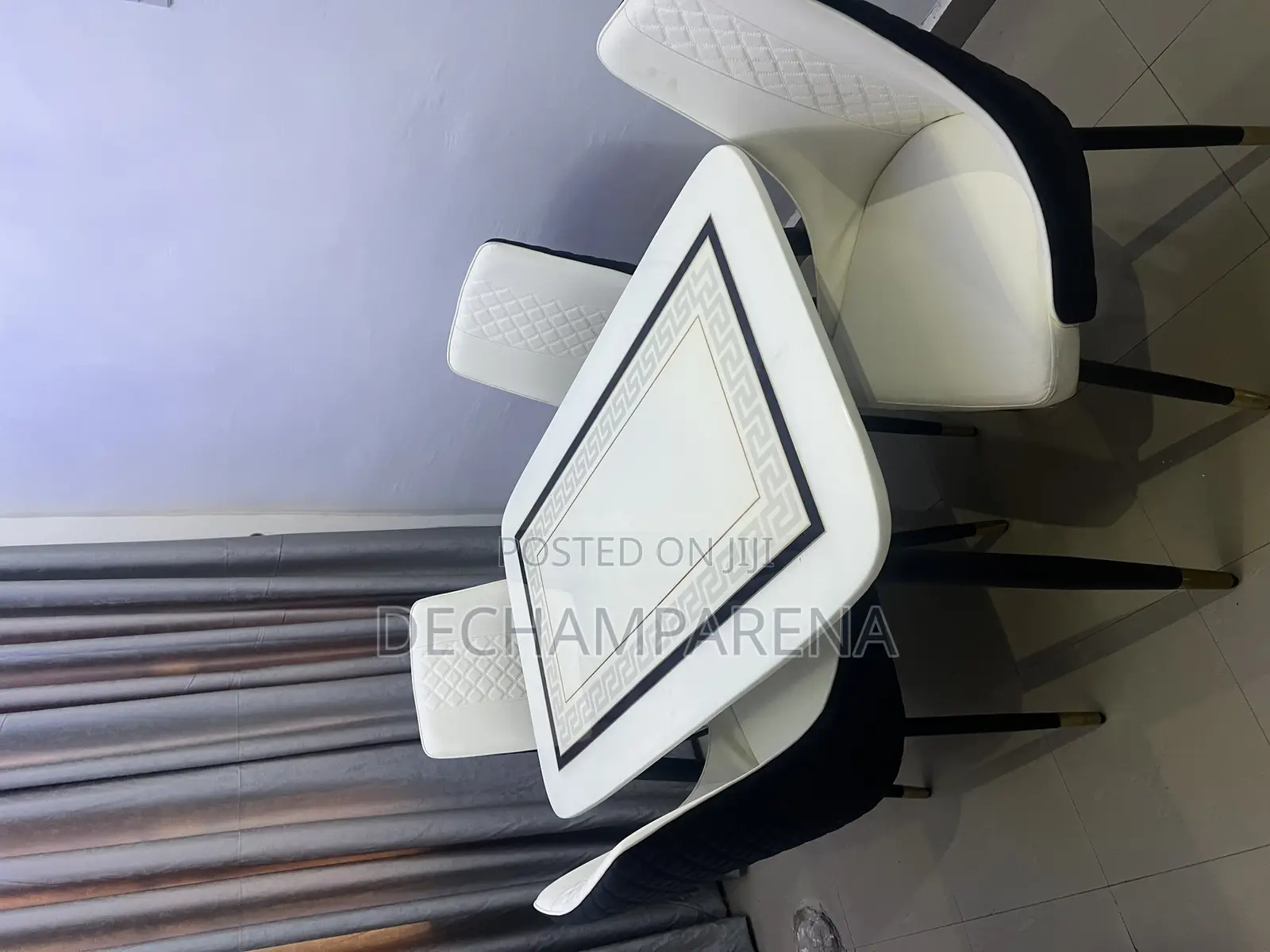 Versace Top Marble Dining Table Set