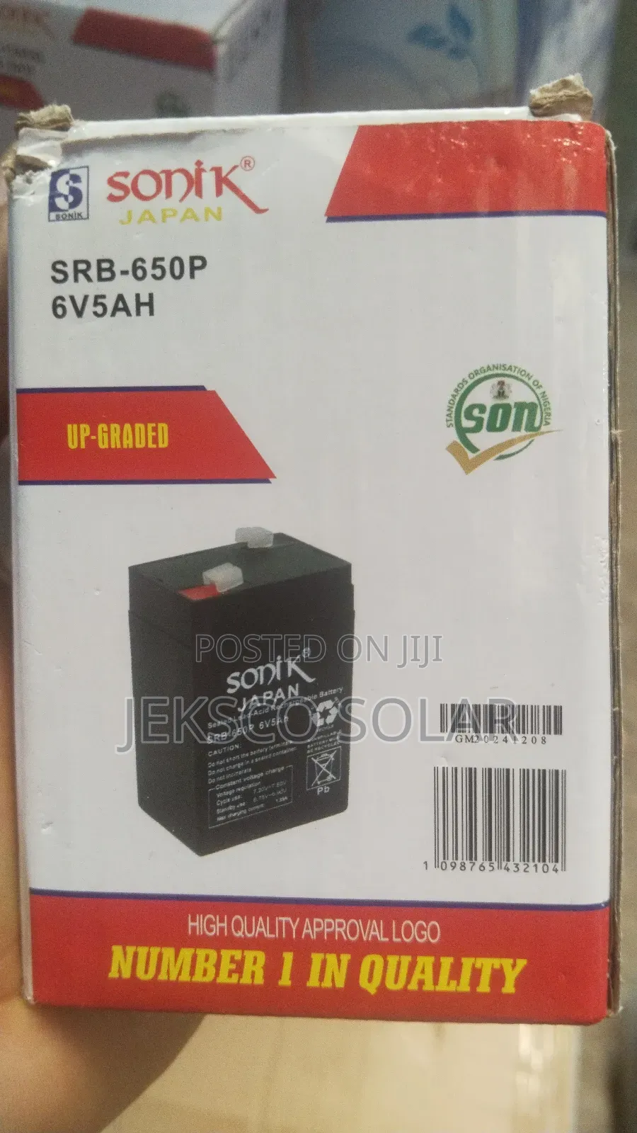 5ah 6v Deep Cycle Gel Battery.