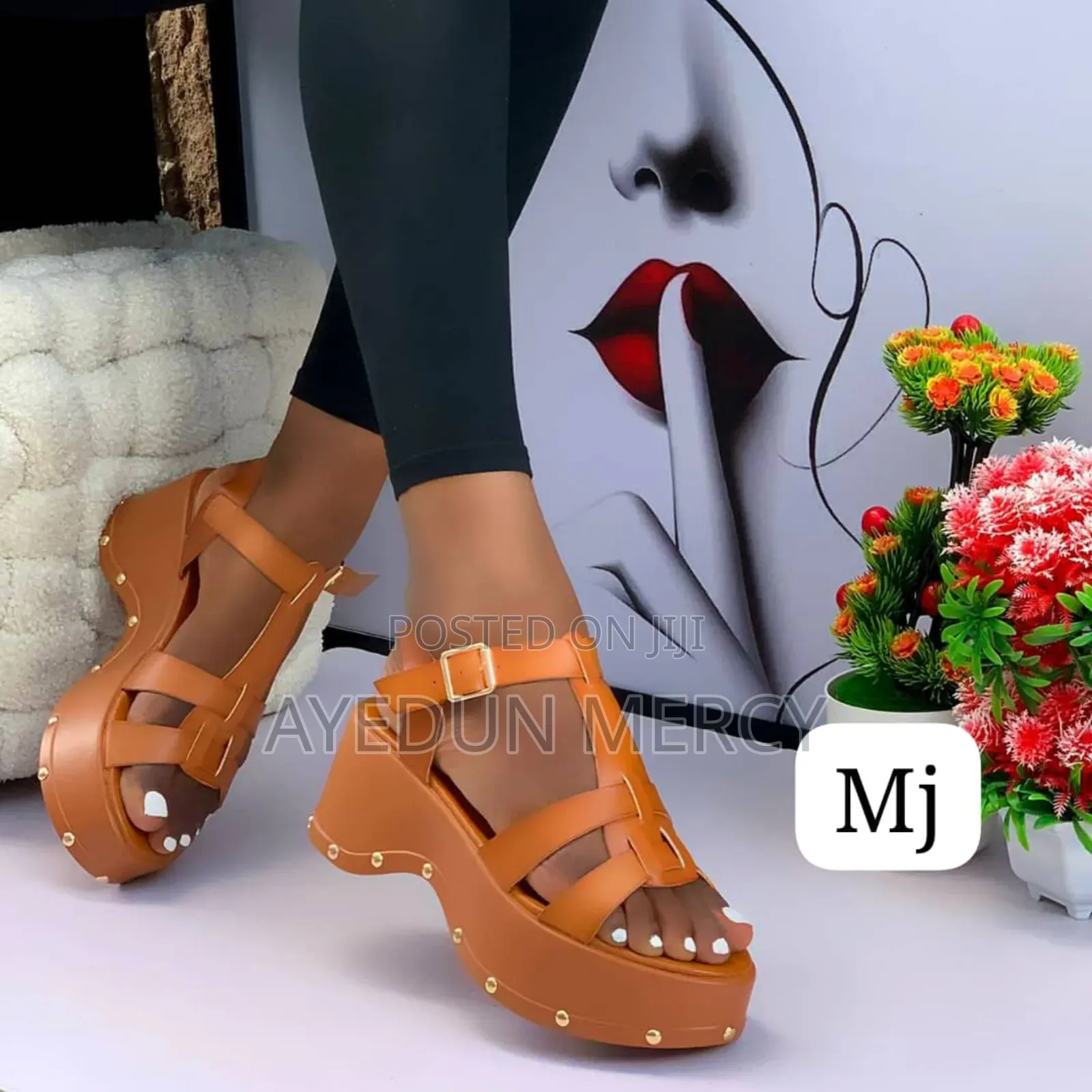 Ladies Leather Sandals Wedge