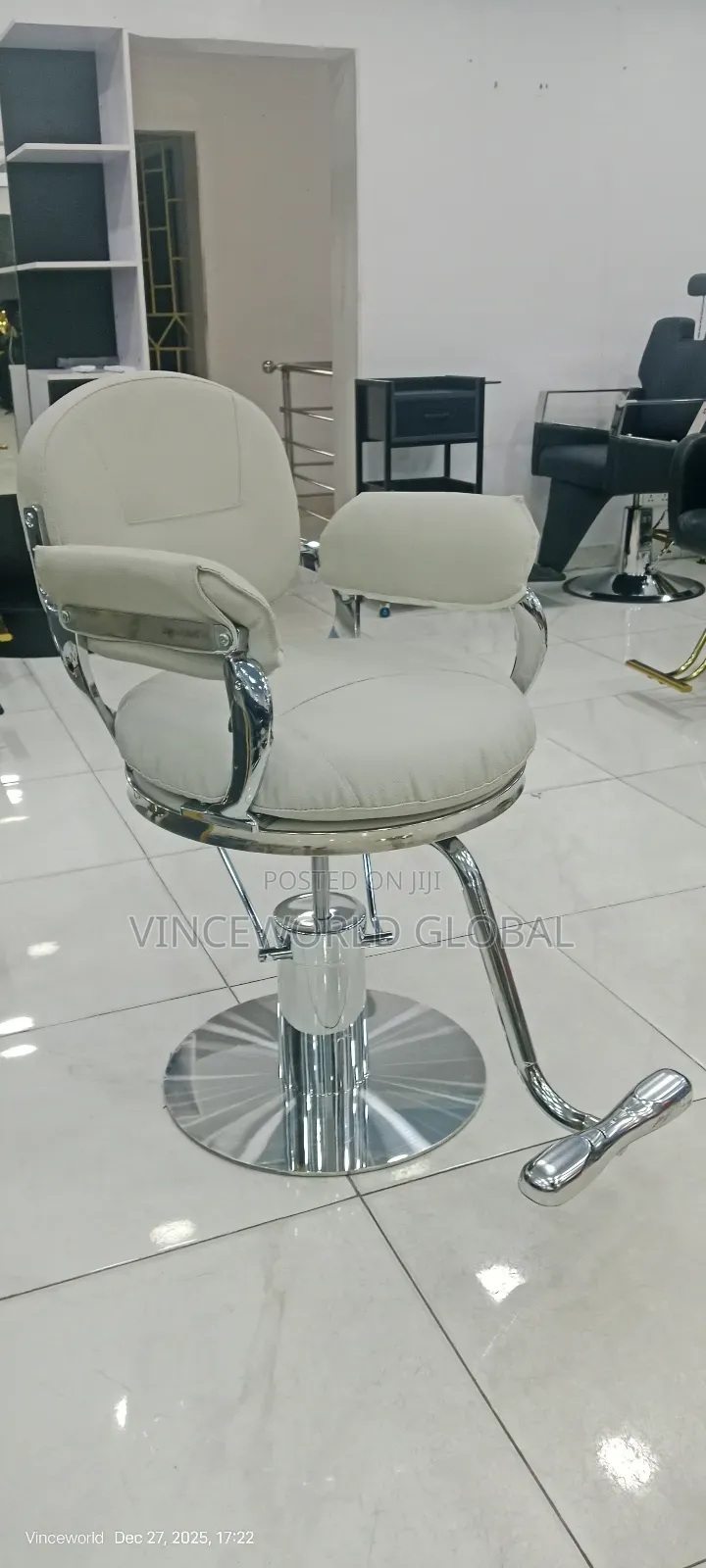 Beauty Salon Chair Grey Silver