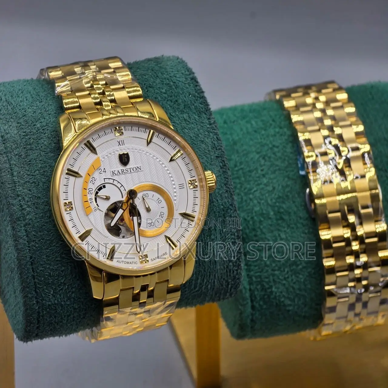 Karson Quality Luxury Men Chronograph Chain Strap Wristwatch.