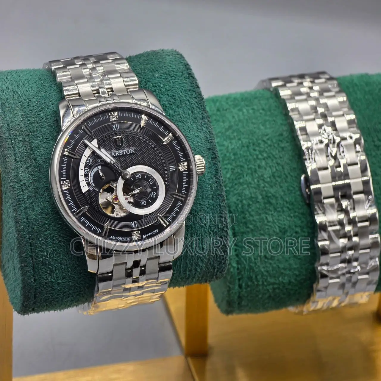 Karson Quality Luxury Men Chronograph Chain Strap Wristwatch.