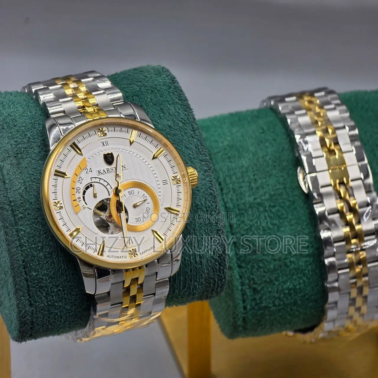 Karson Quality Luxury Men Chronograph Chain Strap Wristwatch.