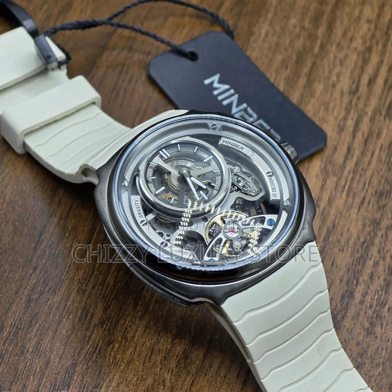 Minber Quality Luxury Men Chronograph Rubber Mi Strap Wristwatch.